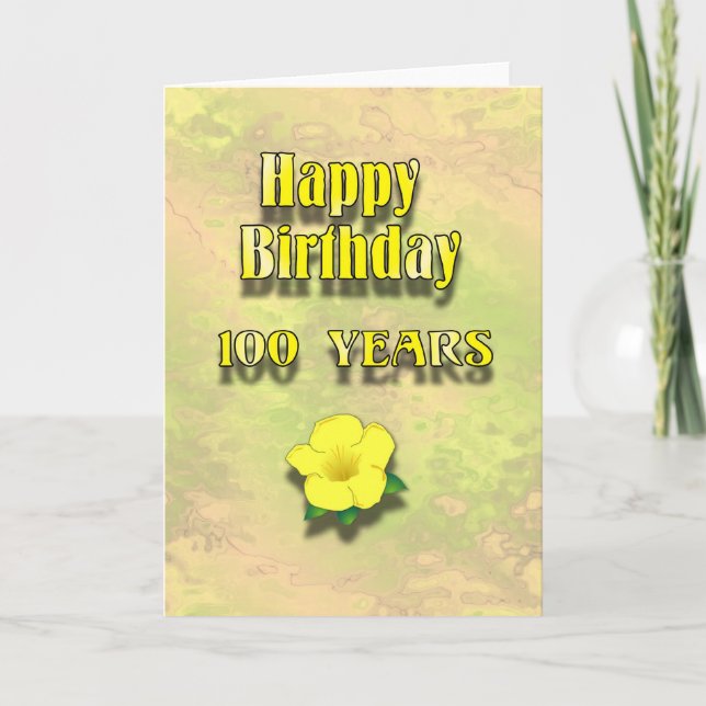 Glücklicher 100. Geburtstag Karte (Vorderseite)