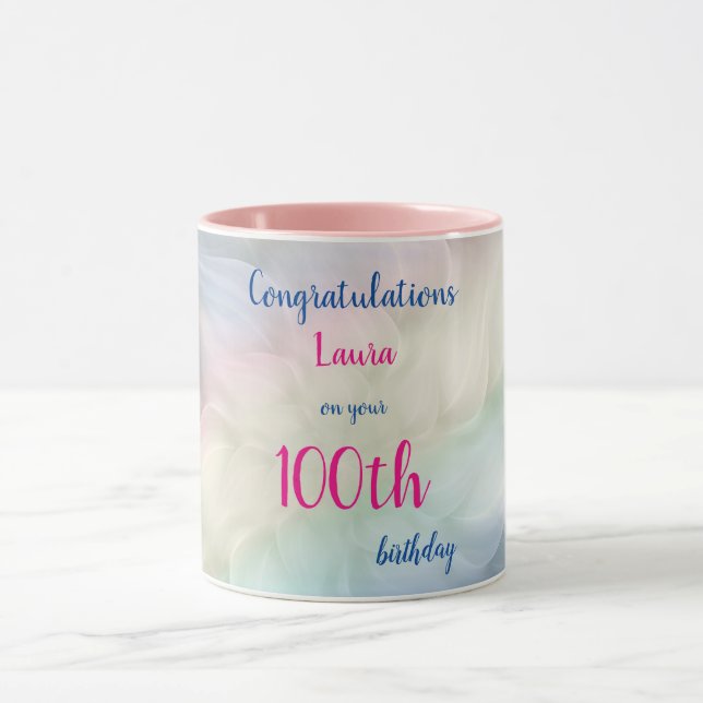Glücklicher 100. Geburtstag Tasse (Zentrum)