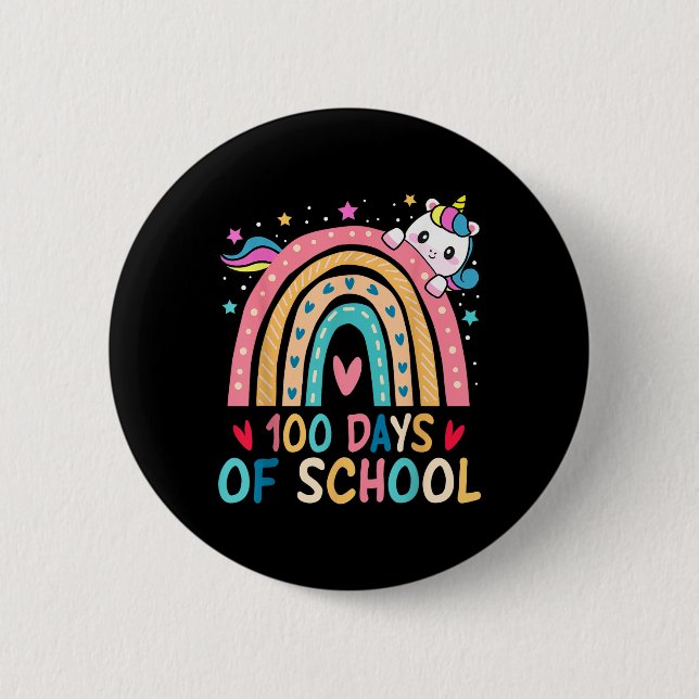 Glücklicher 100. Schullehrer Kinder 100 Tage lang Button (Vorderseite)