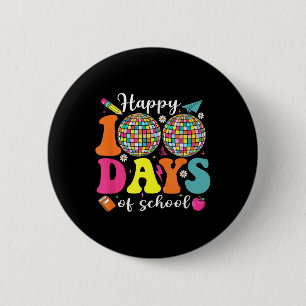 Glücklicher 100. Schullehrertag Jungen Mädchen Kin Button