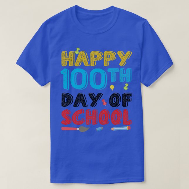 GLÜCKLICHER 100. SCHULTAG 15 T-Shirt (Design vorne)