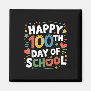 Glücklicher 100. Schultag farbenfroh 100 Tage Smar Magnet