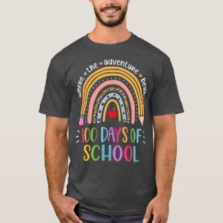 Glücklicher 100. Schultag Smarter Regenbogenlehrer T-Shirt