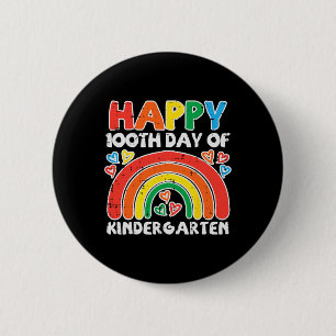 Glücklicher 100. Tag des Kindergartens Regenbogen Button