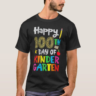 Glücklicher 100. Tag im Kindergarten Leopardendruc T-Shirt