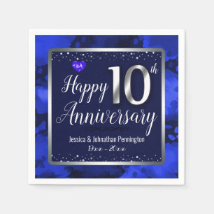 Glücklicher 10. Hochzeitstag Serviette