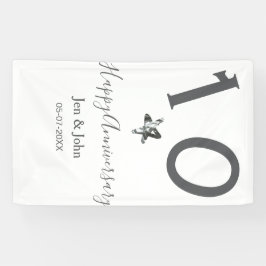 Glücklicher 10-jähriger Jubiläumsname Datum grauer Banner