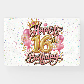 Glücklicher 16. Geburtstag Banner