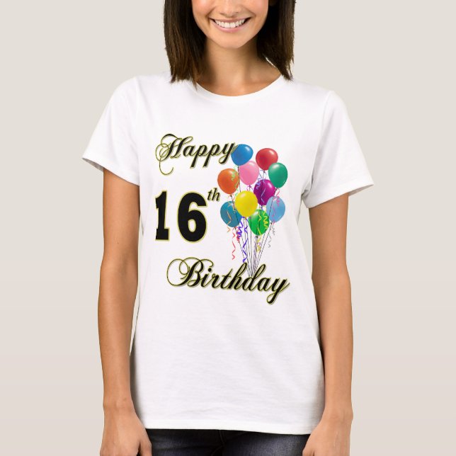 Glücklicher 16. Geburtstags-T - Shirt (Vorderseite)