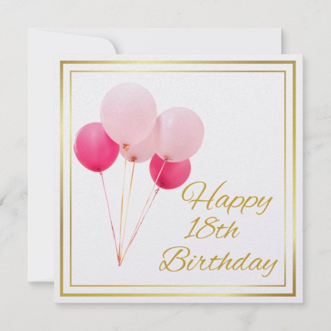 GLÜCKLICHER 18. GEBURTSTAG - GOLD FRAME FEIERTAGSKARTE (Vorderseite)