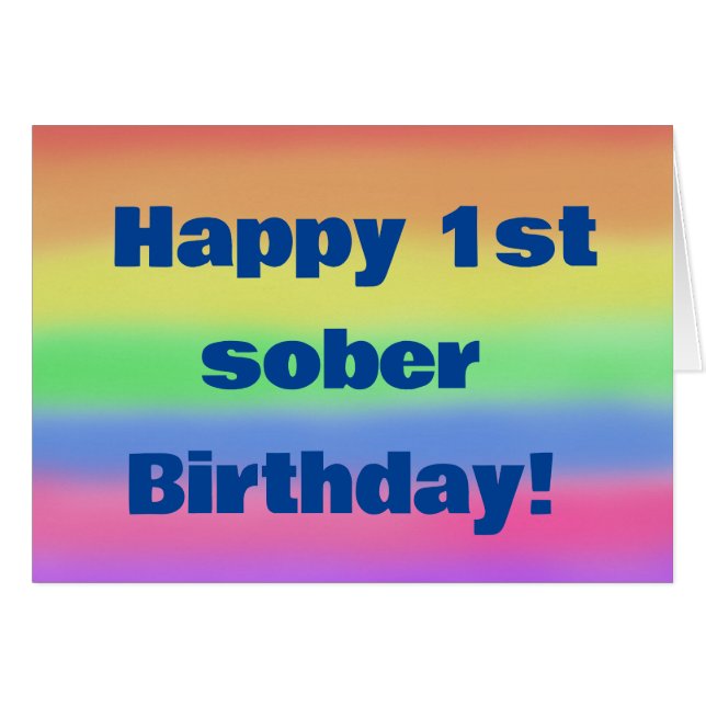 Glücklicher 1. nüchterner Geburtstag (Vorderseite (Horizontal))
