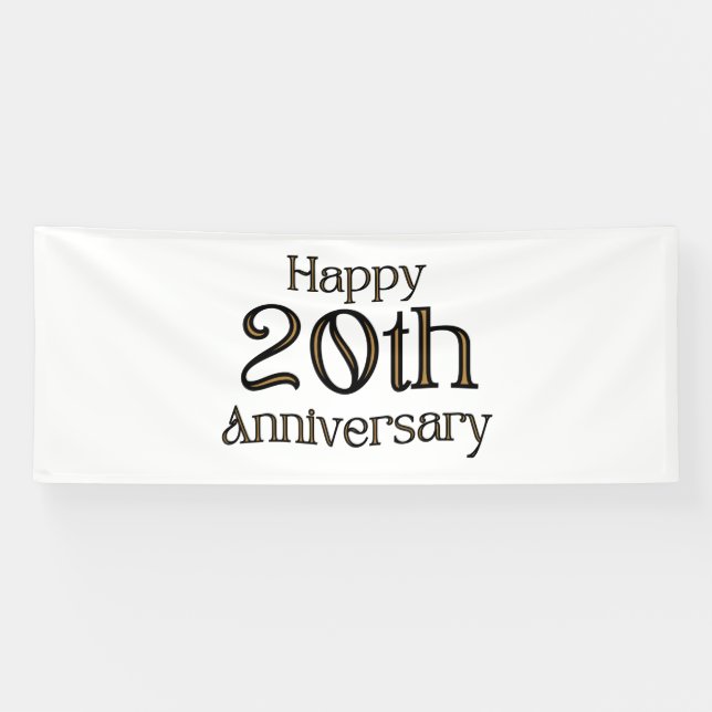 Glücklicher 20. Geburtstag 4x10 Vinyl Banner (Horizontal)