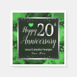 Glücklicher 20. Hochzeitstag Serviette