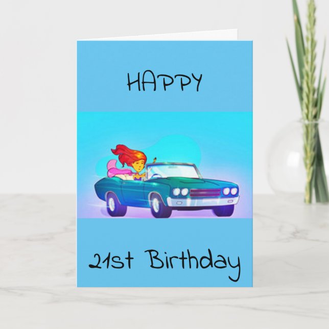 GLÜCKLICHER **21.** BIRTHTAGKARTE KARTE (Vorderseite)