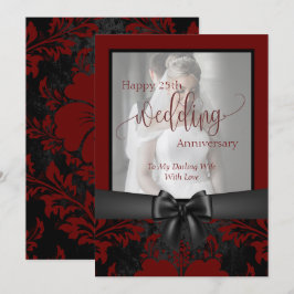 Glücklicher 25. Hochzeitstag traditionelles Foto Einladung