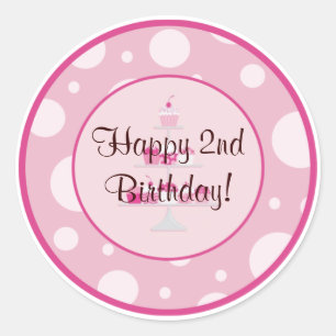Glücklicher 2. Geburtstags-Aufkleber Runder Aufkleber