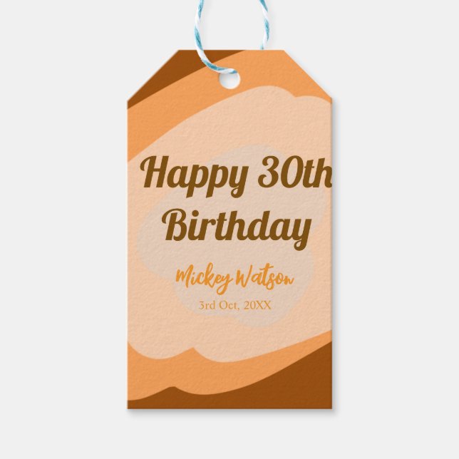 Glücklicher 30. Geburtstag rustikalen hölzern Hall Geschenkanhänger (Vorderseite)