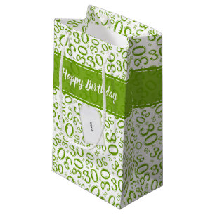 Glücklicher 30. Geburtstags-grünes und weißes Kleine Geschenktüte