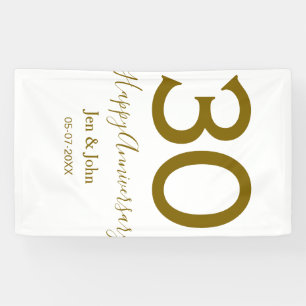 Glücklicher 30-jähriger Jubiläumsname Datum golden Banner