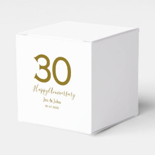 Glücklicher 30-jähriger Jubiläumsname Datum golden Geschenkschachtel
