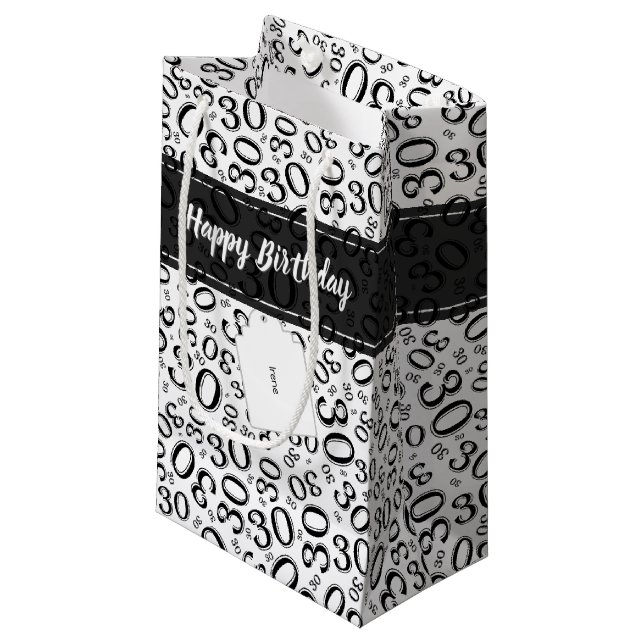 Glücklicher 30. kleine geschenktüte (Vorderseite Schrägansicht)