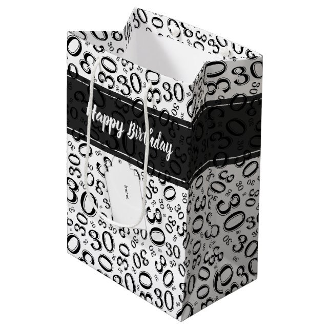 Glücklicher 30. mittlere geschenktüte (Vorderseite Schrägansicht)