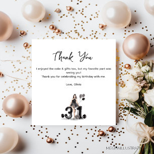 glücklicher 31. Geburtstag, Dankeschön-Karte Einladung