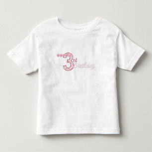 Glücklicher 3. Geburtstags-rosa T - Shirt