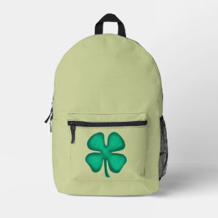 Glücklicher 4-Blatt-Irischer-Klee hellgrüner Rucks Bedruckter Rucksack