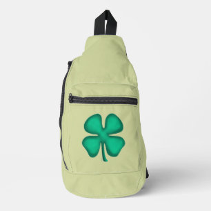 Glücklicher 4-Blatt-Irischer-Klee hellgrüner Rucks Crossbody Bag