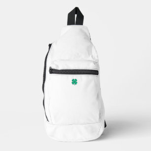 Glücklicher 4-Blatt-Irischer-Klee weißer Rucksack
