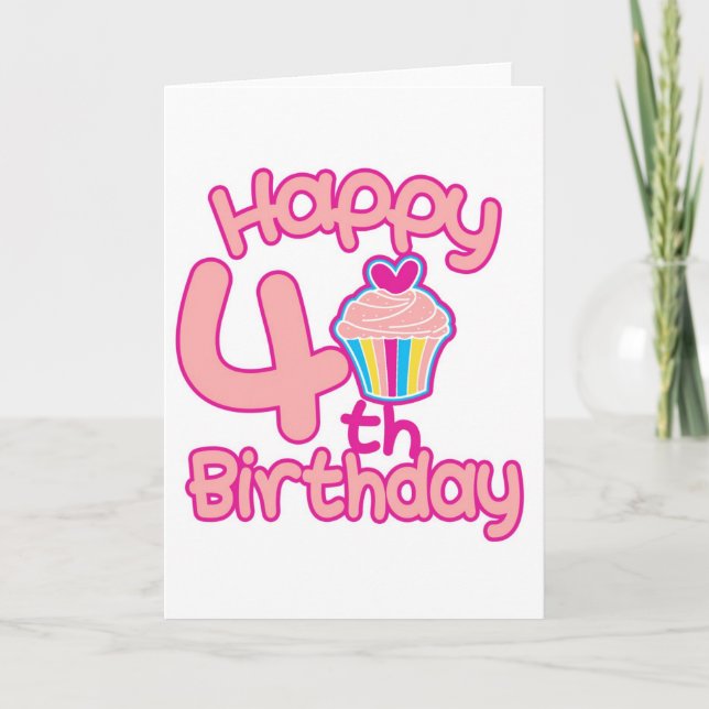 Glücklicher 4. Geburtstag! Karte (Vorderseite)