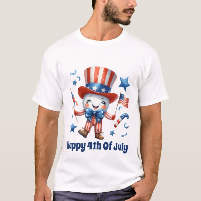 glücklicher 4. Juli 4. hinzufügen Text unisex T-Shirt (Vorderseite)