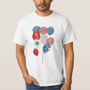 Glücklicher 4. Juli Aquarellballons T-Shirt
