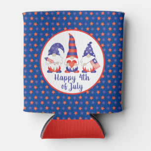 Glücklicher 4. Juli Gnomes Red White Blue Dosenkühler