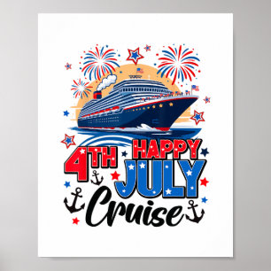 Glücklicher 4. Juli Kreuzfahrt Patriotische Famili Poster