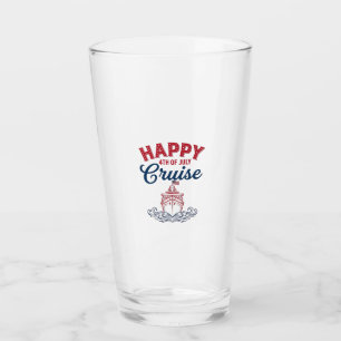 Glücklicher 4. Juli Kreuzfahrt Patriotisches Schif Glas