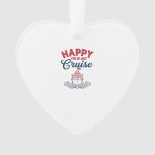 Glücklicher 4. Juli Kreuzfahrt Patriotisches Schif Ornament