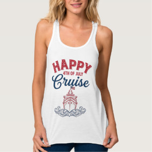 Glücklicher 4. Juli Kreuzfahrt Patriotisches Schif Tank Top