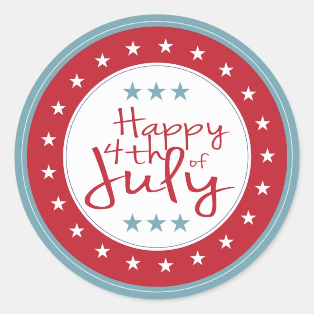 Glücklicher 4. Juli Stars Stickers (Vorderseite)