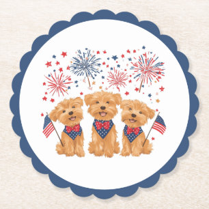 Glücklicher 4. Juli Yorkie Hunde Untersetzer