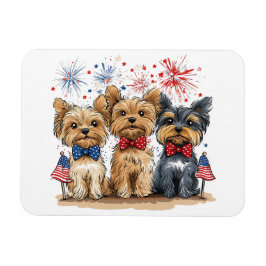 Glücklicher 4. Juli Yorkshire Terrier Dogs Magnet