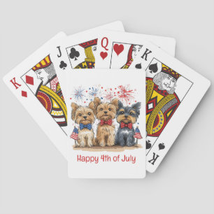 Glücklicher 4. Juli Yorkshire Terrier Dogs Spielkarten