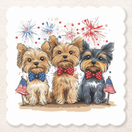 Glücklicher 4. Juli Yorkshire Terrier Dogs Untersetzer