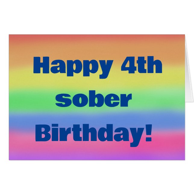 Glücklicher 4. nüchterner Geburtstag (Vorderseite (Horizontal))