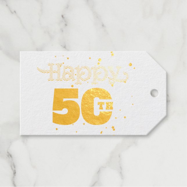 Glücklicher 50. geschenkanhänger (Vorderseite (Horizontal))