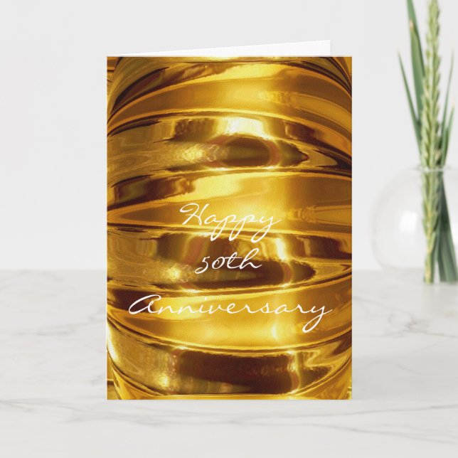 Glücklicher 50-jähriger Jubiläum in Sparkling Gold Karte (Vorderseite)