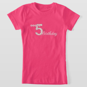 Glücklicher 5. Geburtstags-rosa T - Shirt