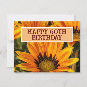 GLÜCKLICHER 60. GEBURTSTAG SONNENBLUME BLUME EINLADUNG
