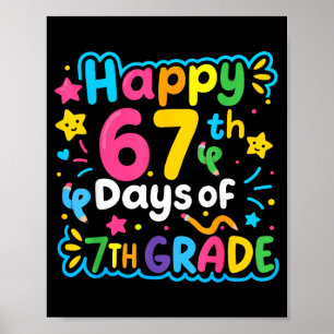 Glücklicher 67. Tag der 7. Klasse Schul-Meme 67 Ki Poster
